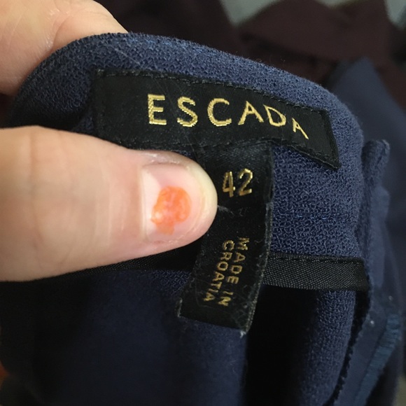 Escada Navy Blue Trouser Pants 42 - Picture 6 of 6